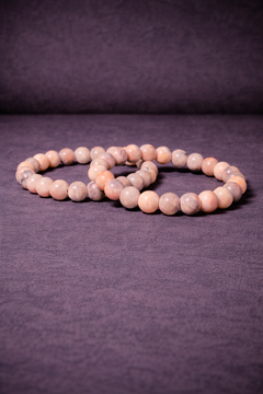 Pink Zebra Bead Bracelet - 8 MM-1
