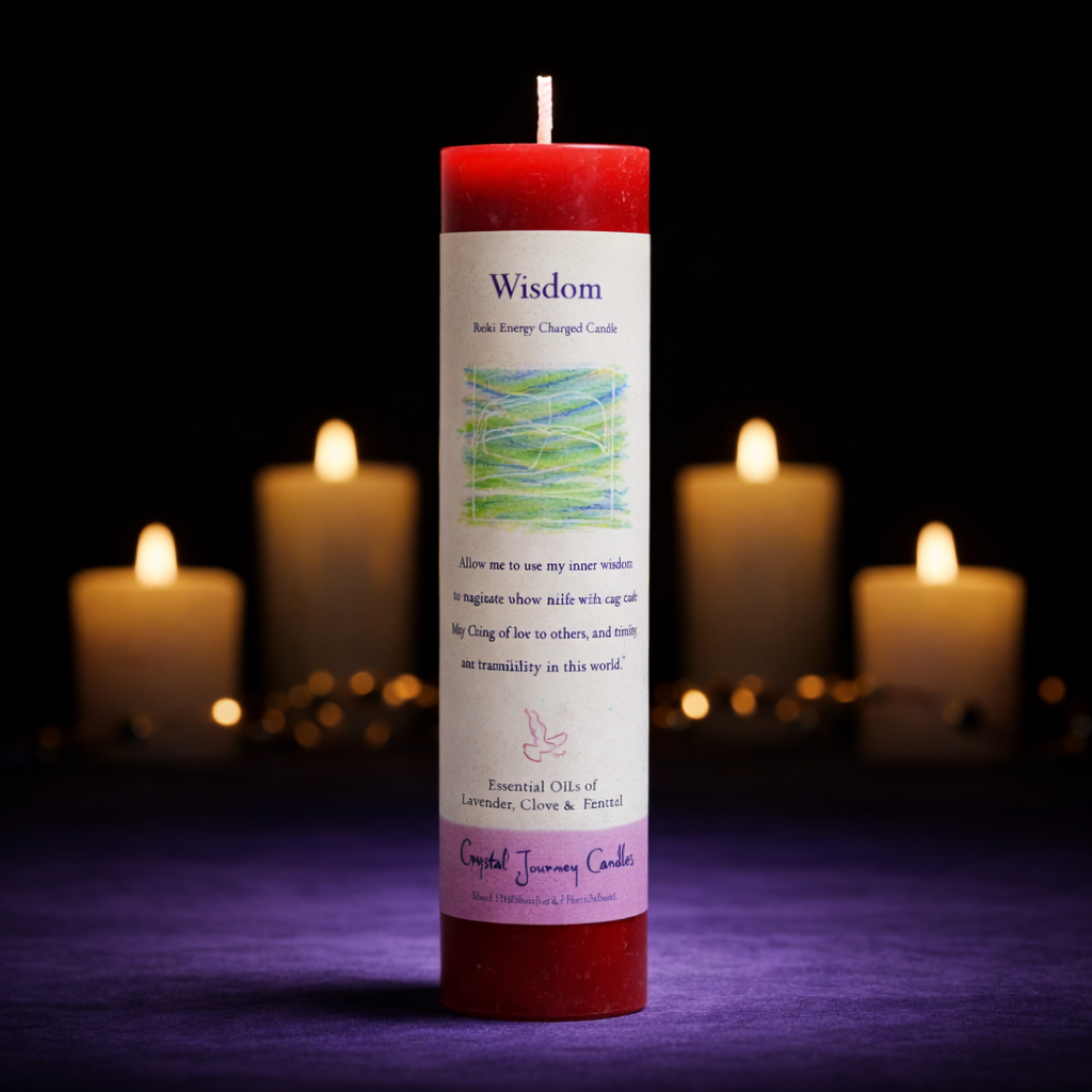 Reiki Herbal Pillar Candle Wisdom-1
