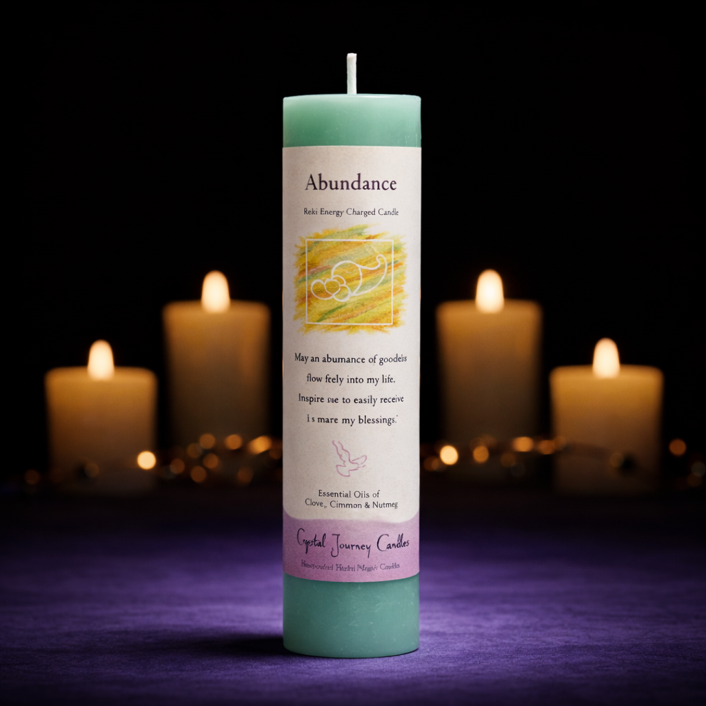 Reiki Herbal Pillar Candle Abundance