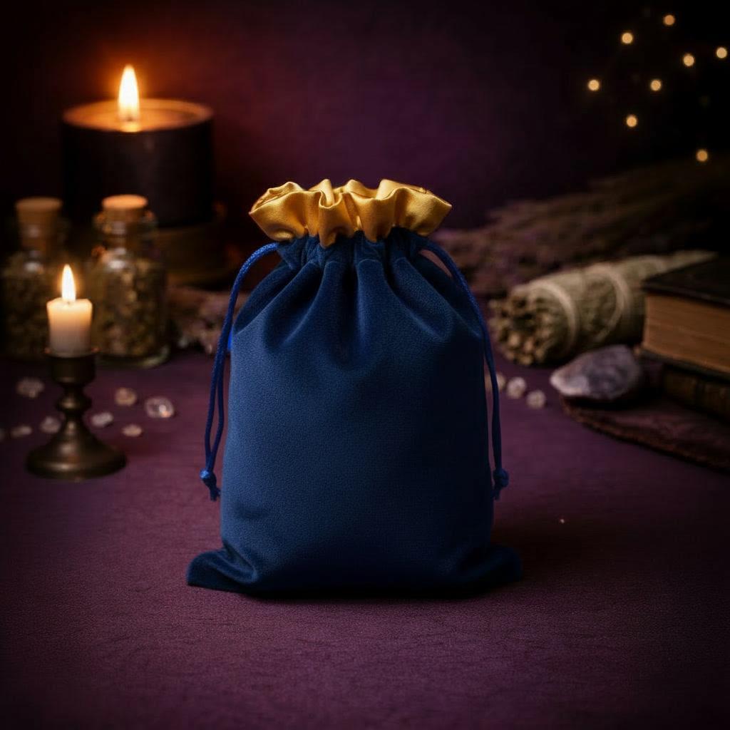 Velvet Bag with Satin Blue/Yellow - Norse Foundry-1