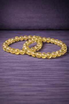 Yellow Fluorite Bead Bracelet - 8 MM-1