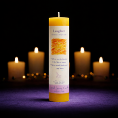 Reiki Herbal Pillar Candle Laughter-1
