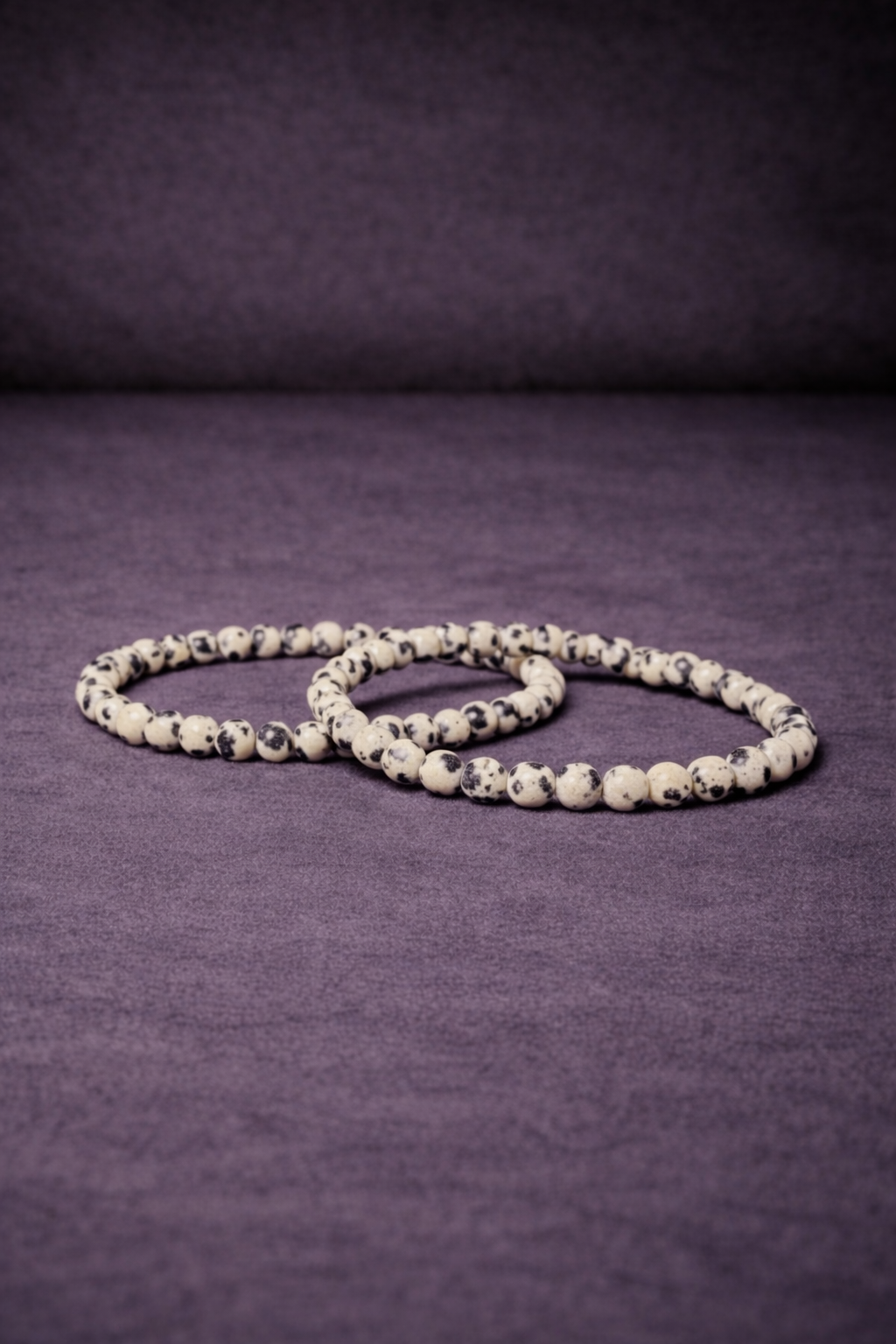 Dalmatian Jasper Bead Bracelet - 4 MM