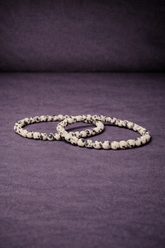 Dalmatian Jasper Bead Bracelet - 4 MM-1