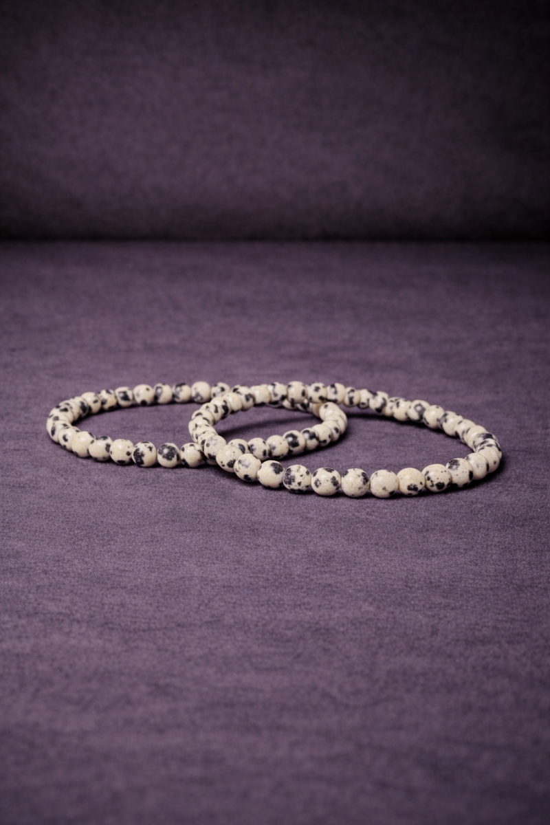 Dalmatian Jasper Bead Bracelet - 4 MM-1