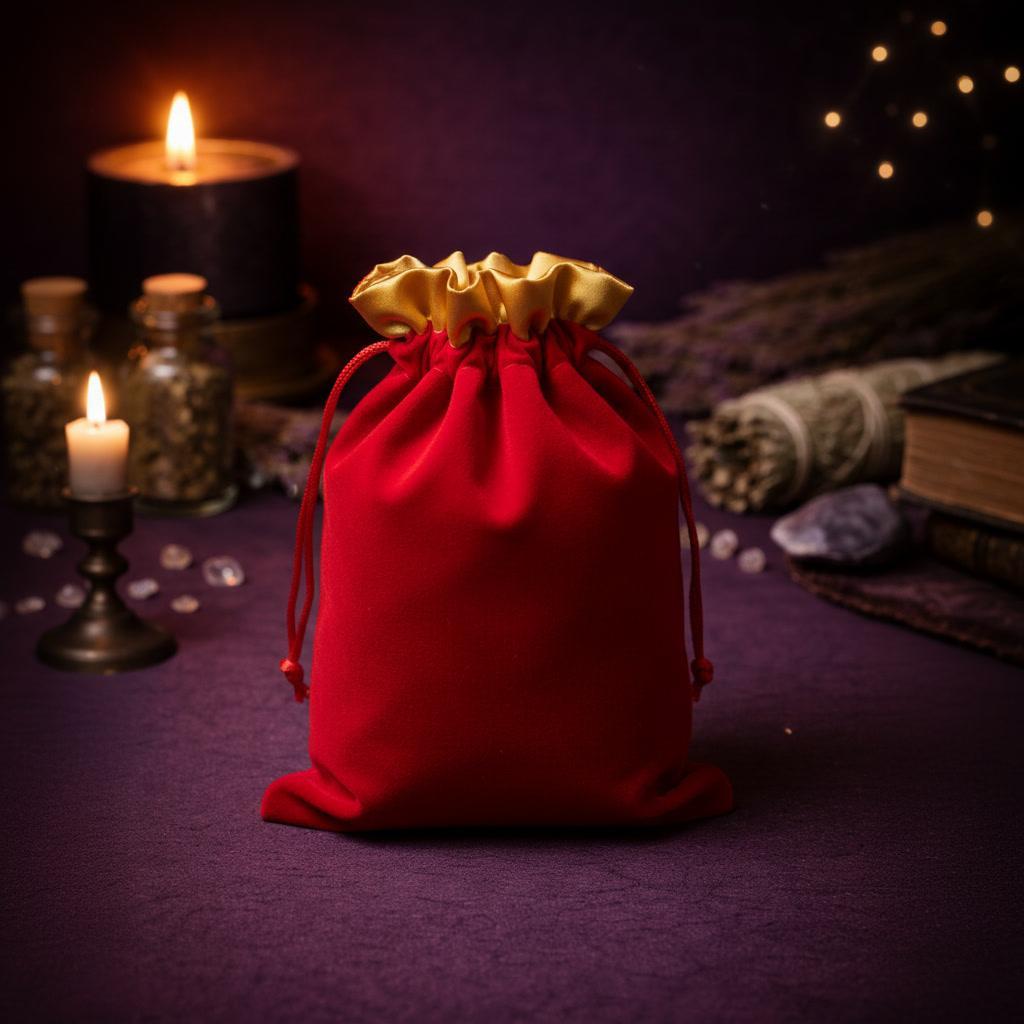 Velvet Bag with Satin Red/Yellow - Norse Foundry