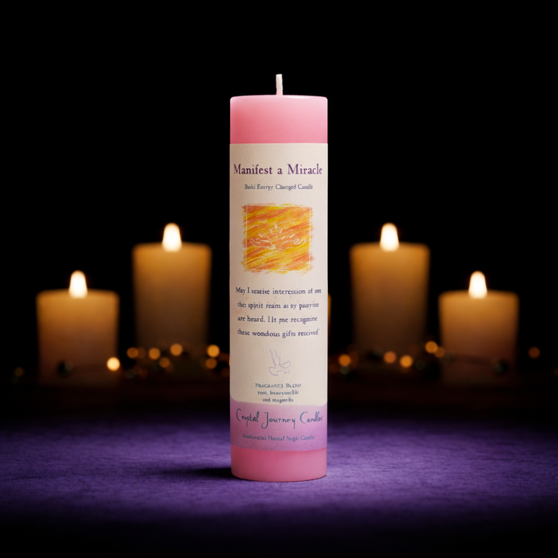 Reiki Herbal Pillar Candle Manifest A Miracle-1