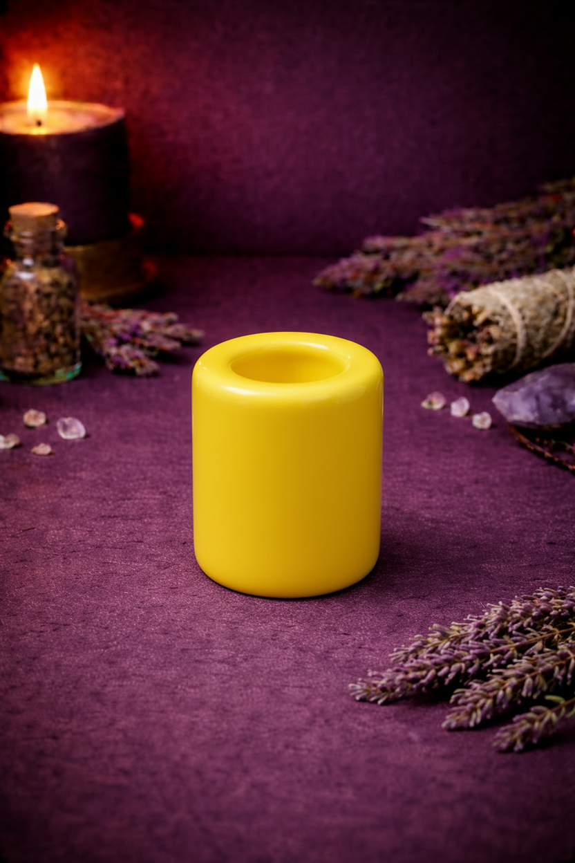 Ceramic Chime Candle Holder - Yellow-1