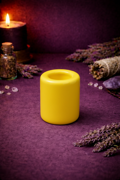 Ceramic Chime Candle Holder - Yellow-1