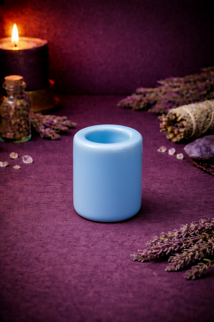 Ceramic Chime Candle Holder - Light Blue