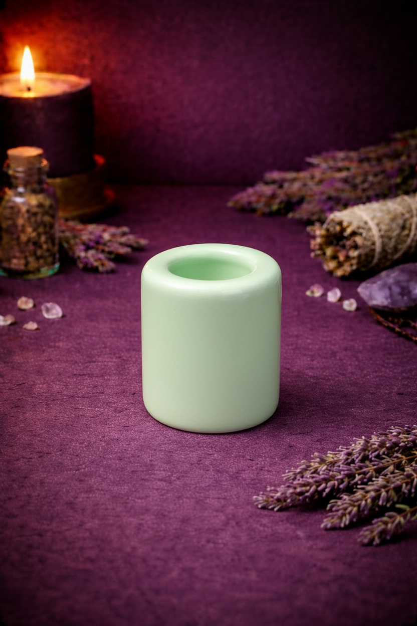 Ceramic Chime Candle Holder - Light Green