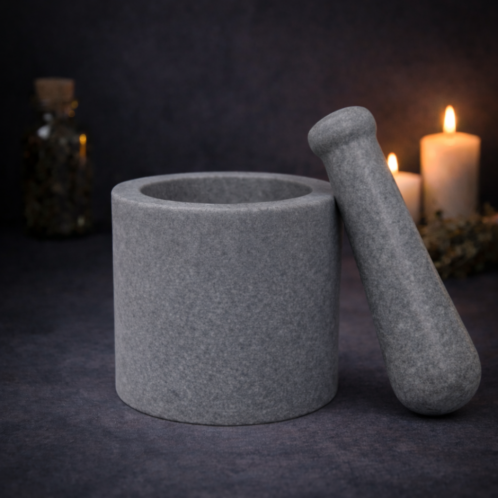 Gray Soapstone Mortar & Pestle 3" x 3"