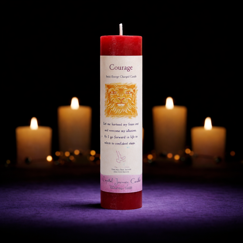 Reiki Herbal Pillar Candle Courage-1