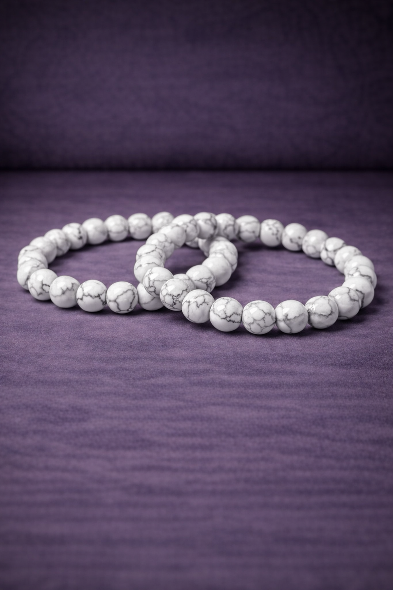 Howlite Bead Bracelet - 8 MM-1