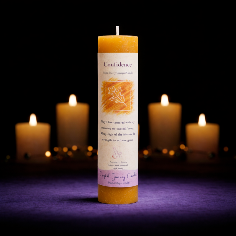Reiki Herbal Pillar Candle Confidence-1