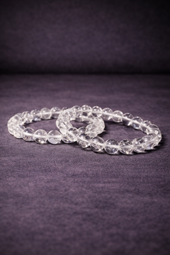 Clear Quartz Bead Bracelet - 8 MM-1