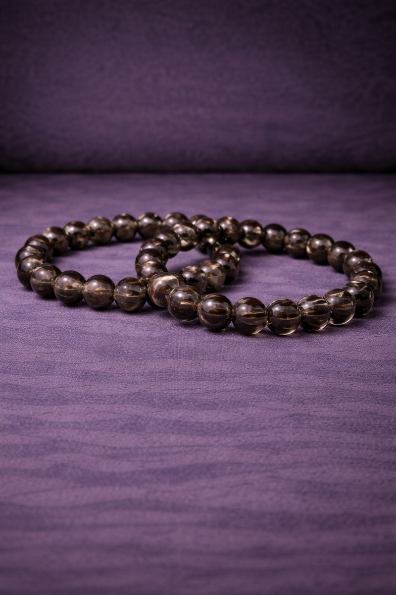Smoky Quartz Bead Bracelet - 8 MM-1