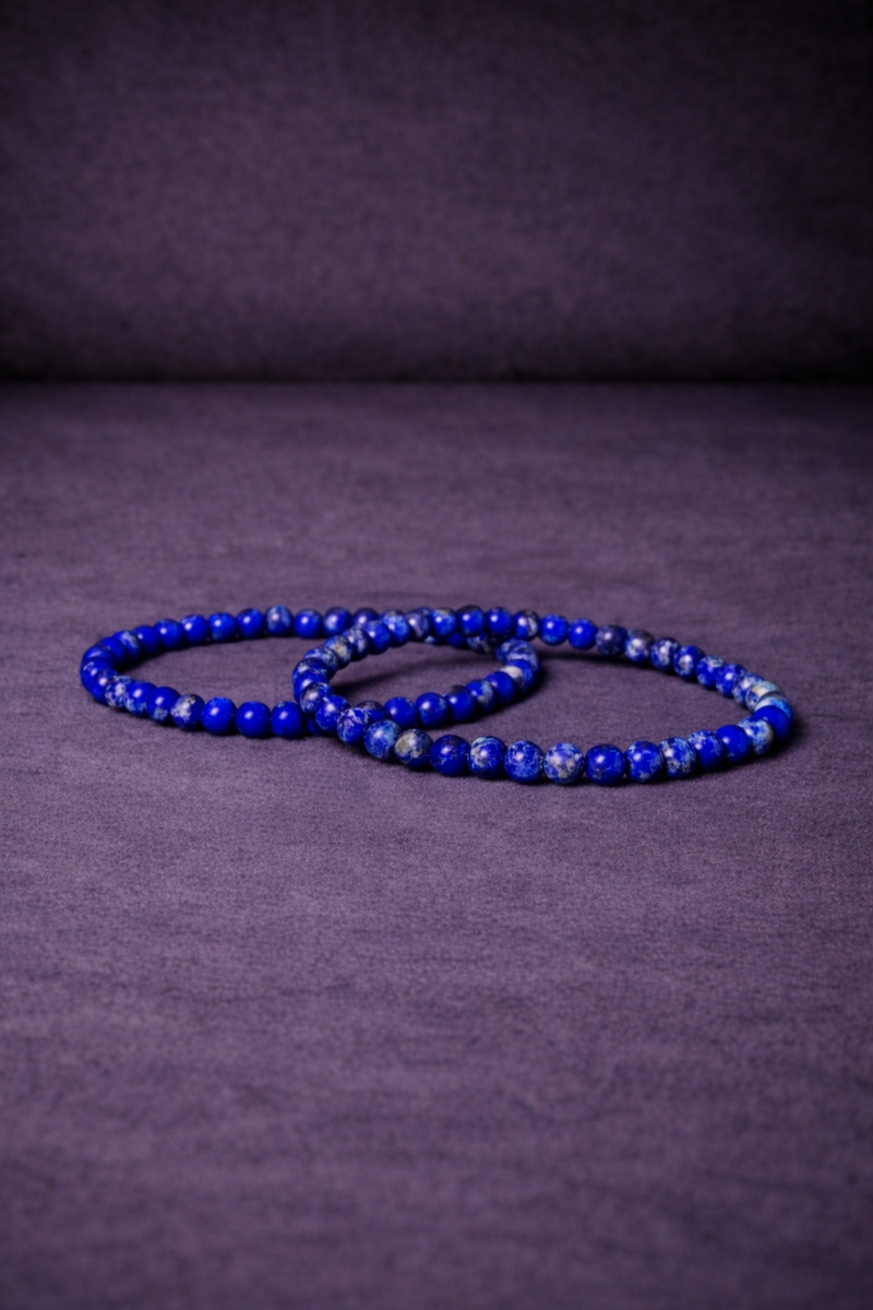Lapis Lazuli Bead Bracelet - 4 MM-1