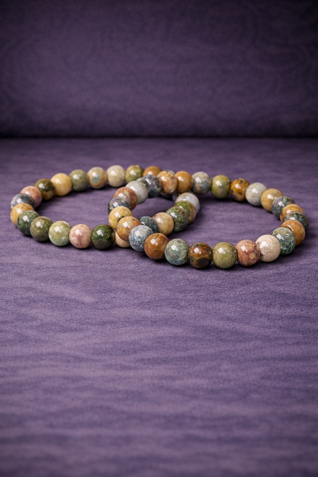 Ocean Jasper Bead Bracelet - 8 MM