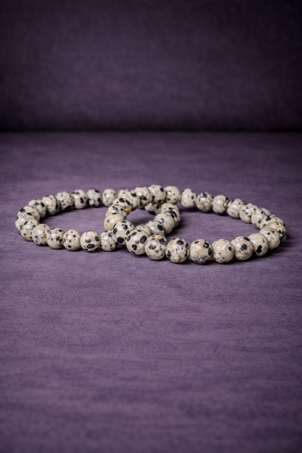 Dalmatian Jasper Bead Bracelet - 8MM