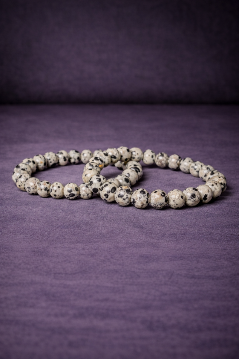 Dalmatian Jasper Bead Bracelet - 8MM-1