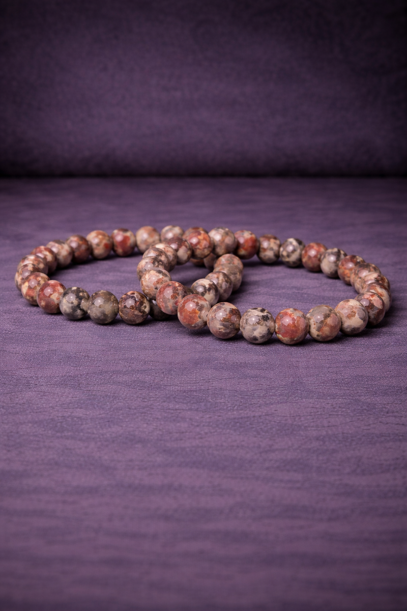 Leopard Jasper Bead Bracelet - 8 MM-1
