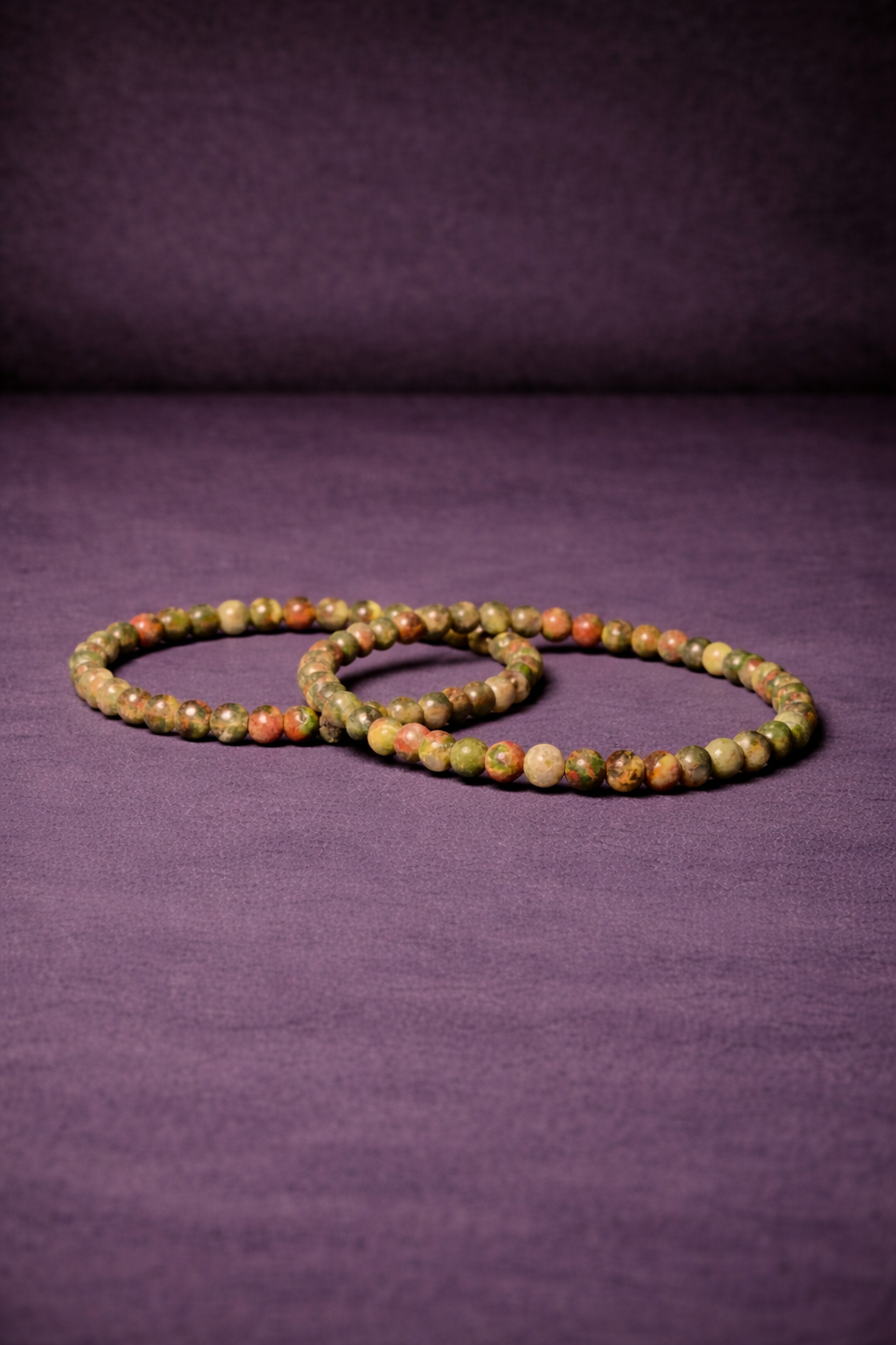 Unakite Bead Bracelet - 4 MM