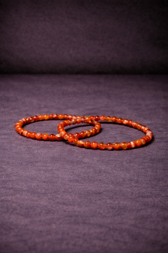 Carnelian Bead Bracelet - 4 MM-1