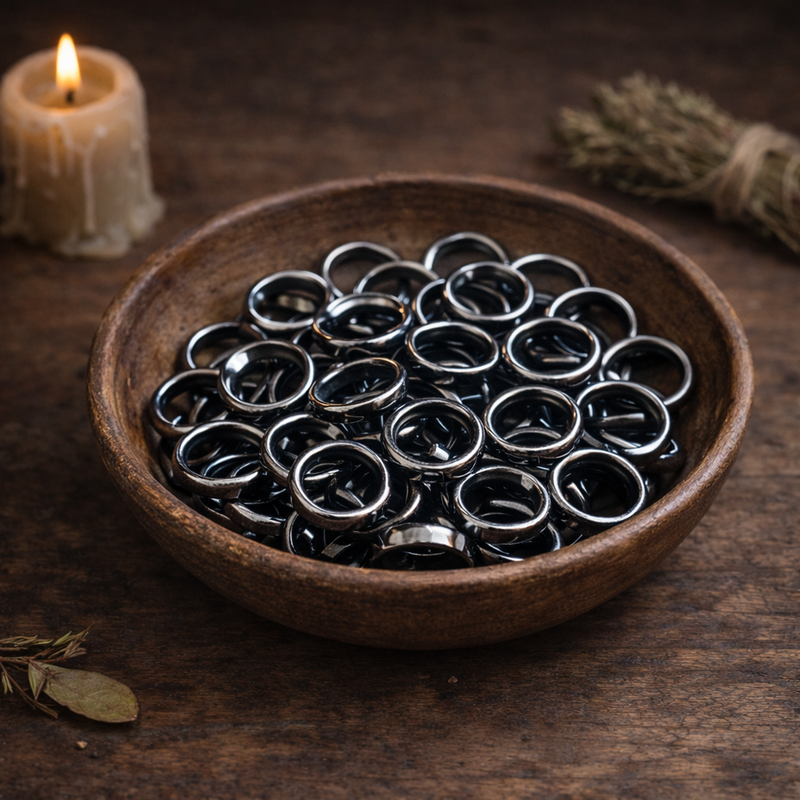 Flat Hematite Ring - 6mm-1