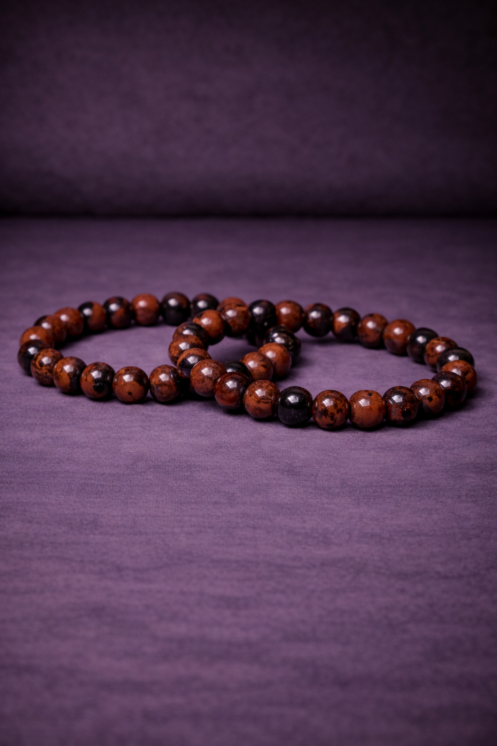 Mahogany Obsidian Bead Bracelet - 8 MM