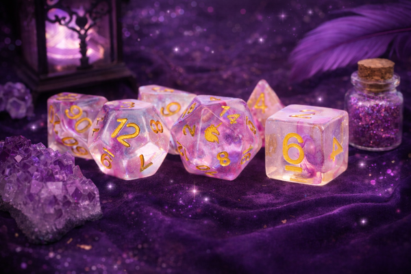 Unicorn Fairy Floss RPG Resin Dice Set