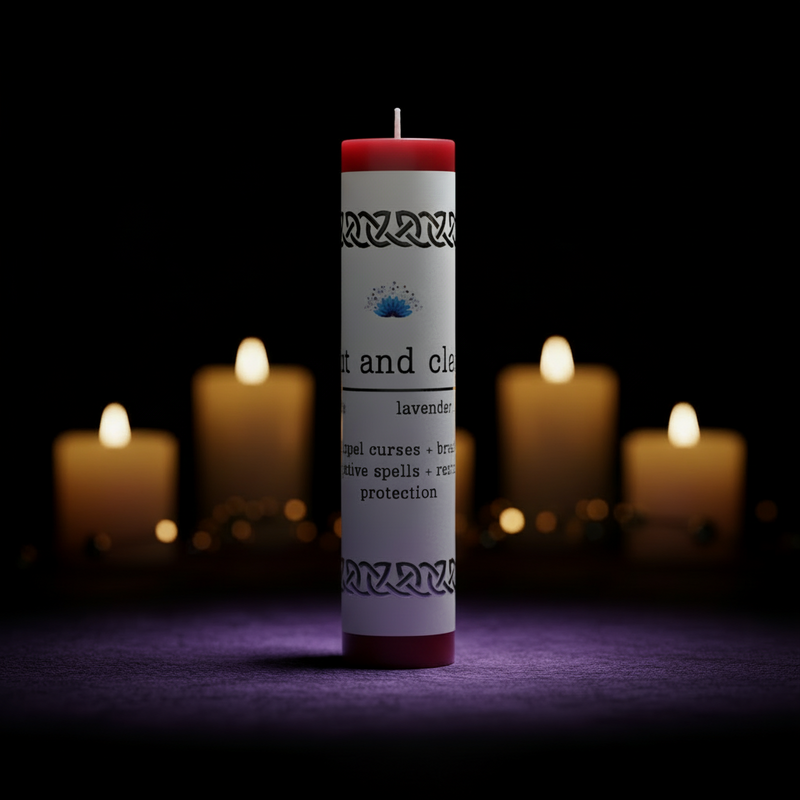 Manifestation Pillar Candle Cut & Clear-1