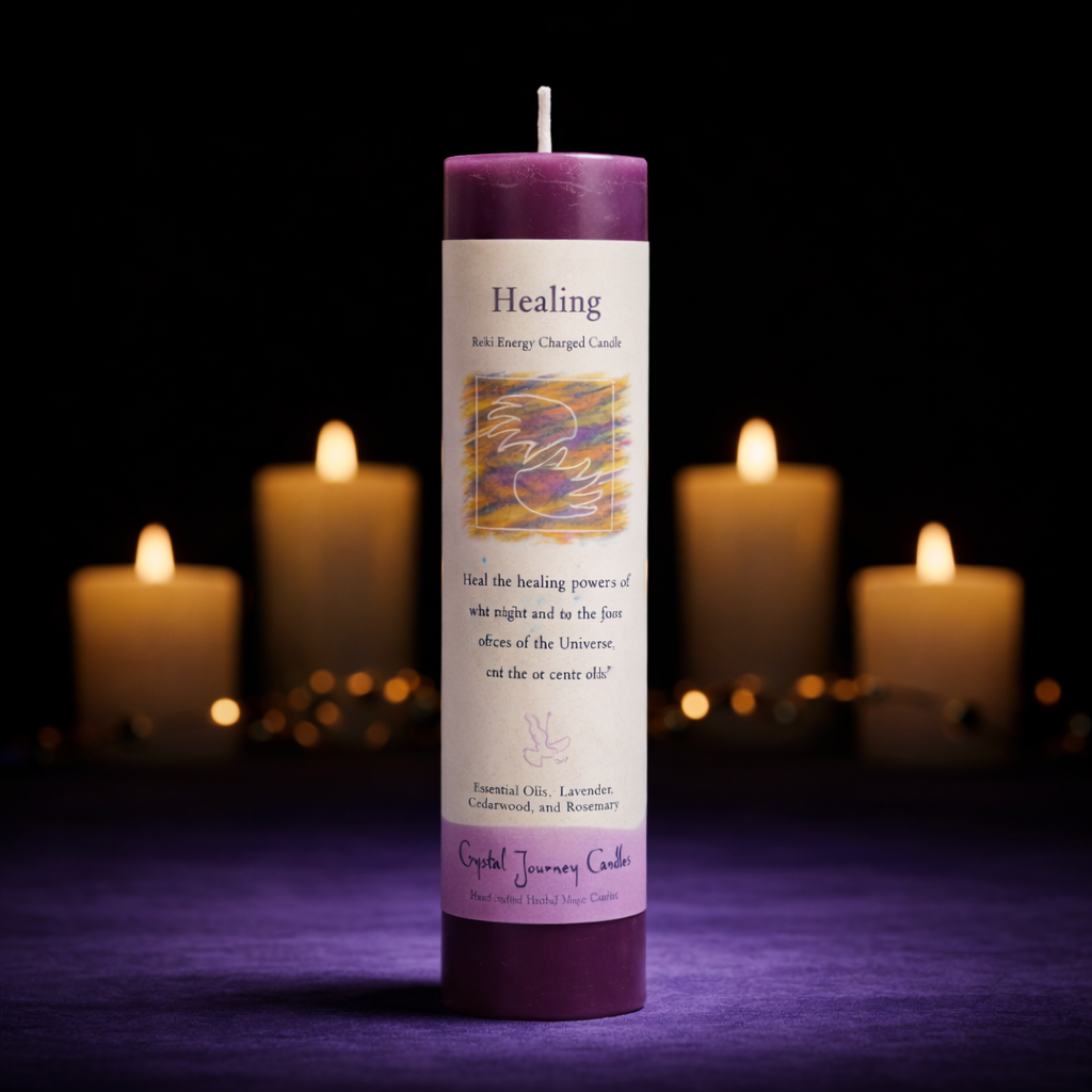 Reiki Herbal Pillar Candle Healing-1