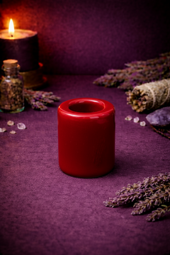 Ceramic Chime Candle Holder - Red-1