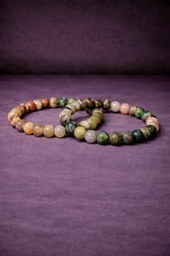 Colorful Moss Agate Bead Bracelet - 8 MM-1