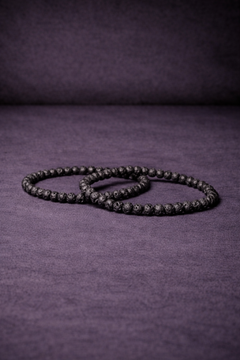 Lava Stone Bead Bracelet - 4mm-1