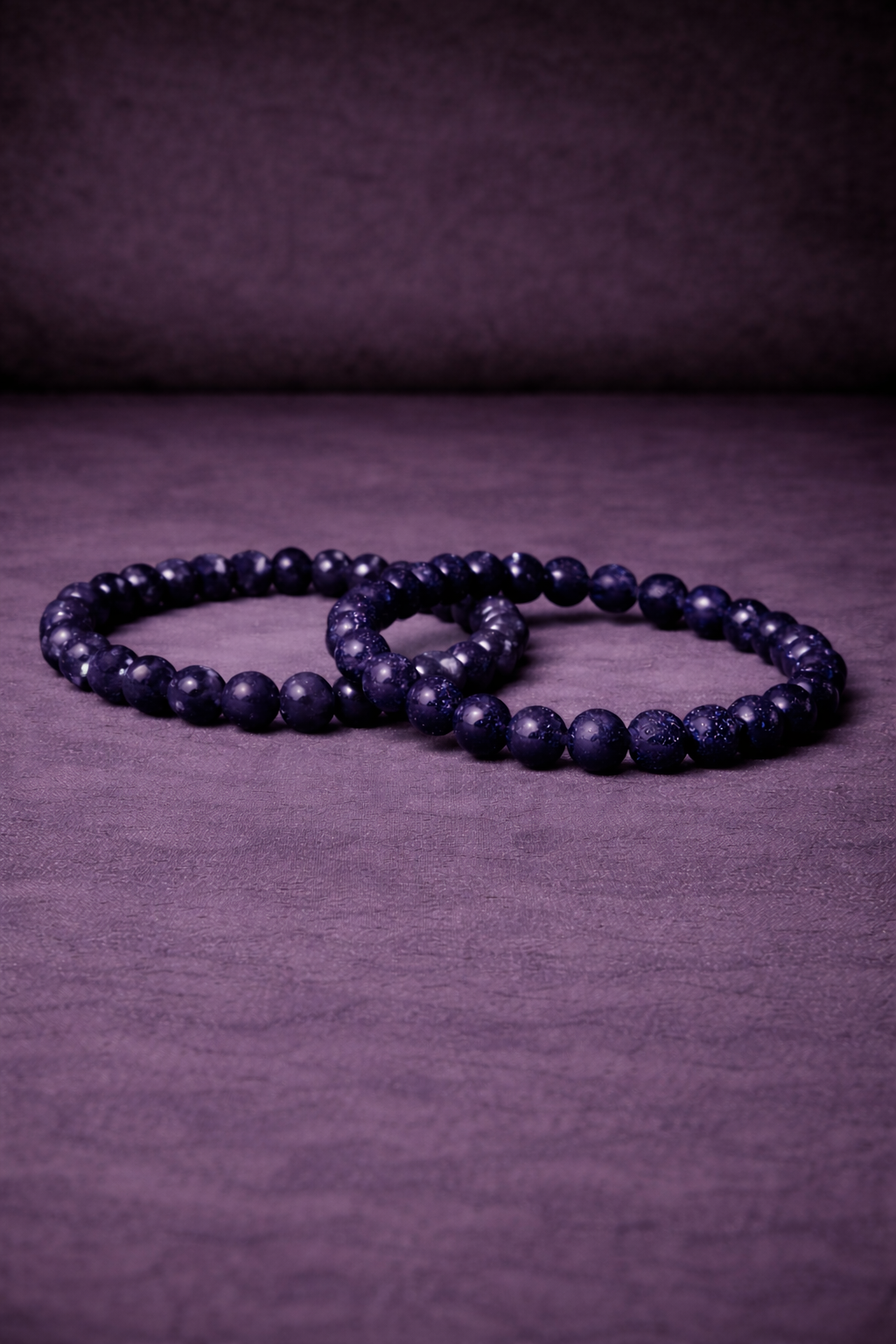 Blue Sandstone Bead Bracelet - 8 MM-1