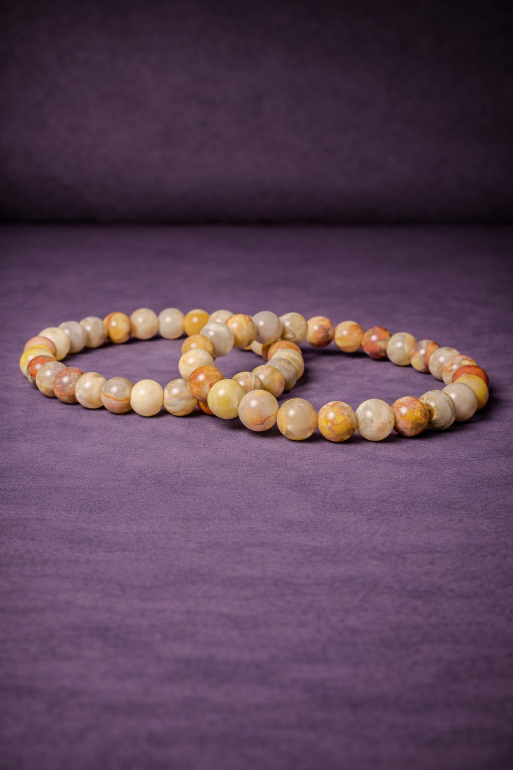 Crazy Lace Agate Bead Bracelet - 8 MM-1