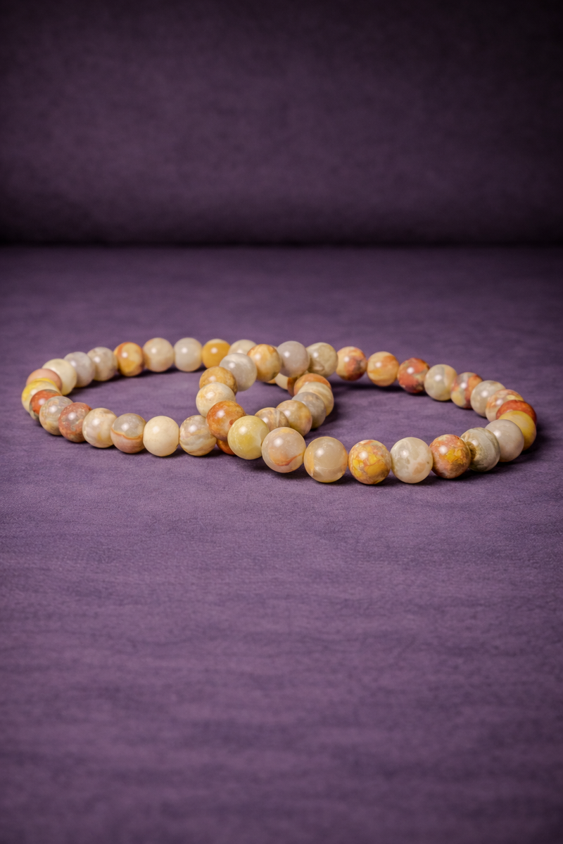 Crazy Lace Agate Bead Bracelet - 8 MM-1