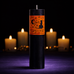 Reiki Herbal Pillar Candle Black Cat-1