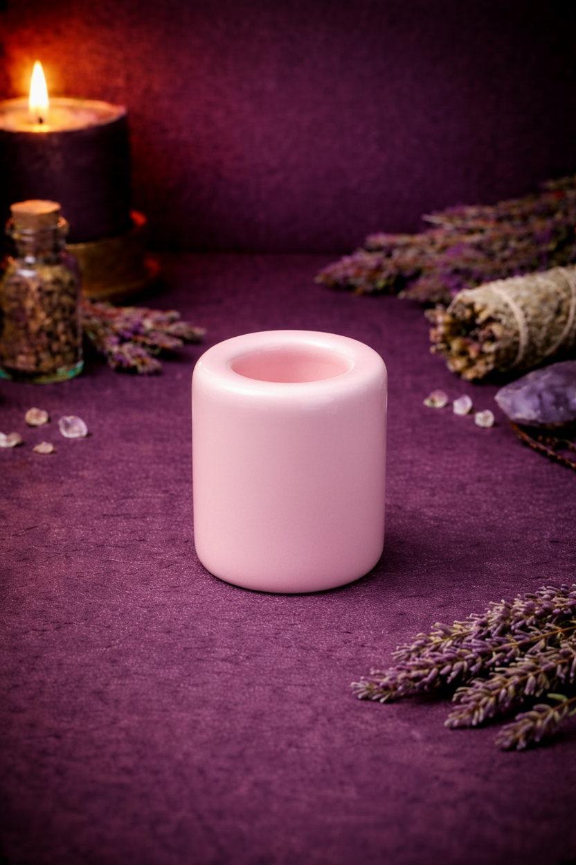 Ceramic Chime Candle Holder - Pink-1