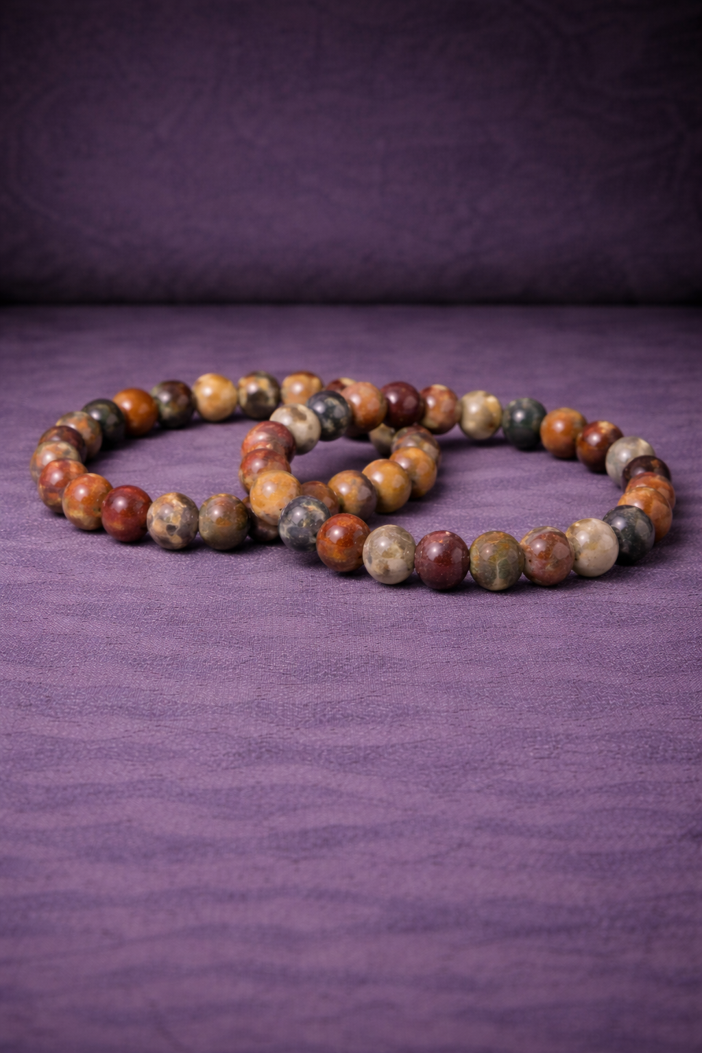 Picasso Jasper Bead Bracelet - 8 MM