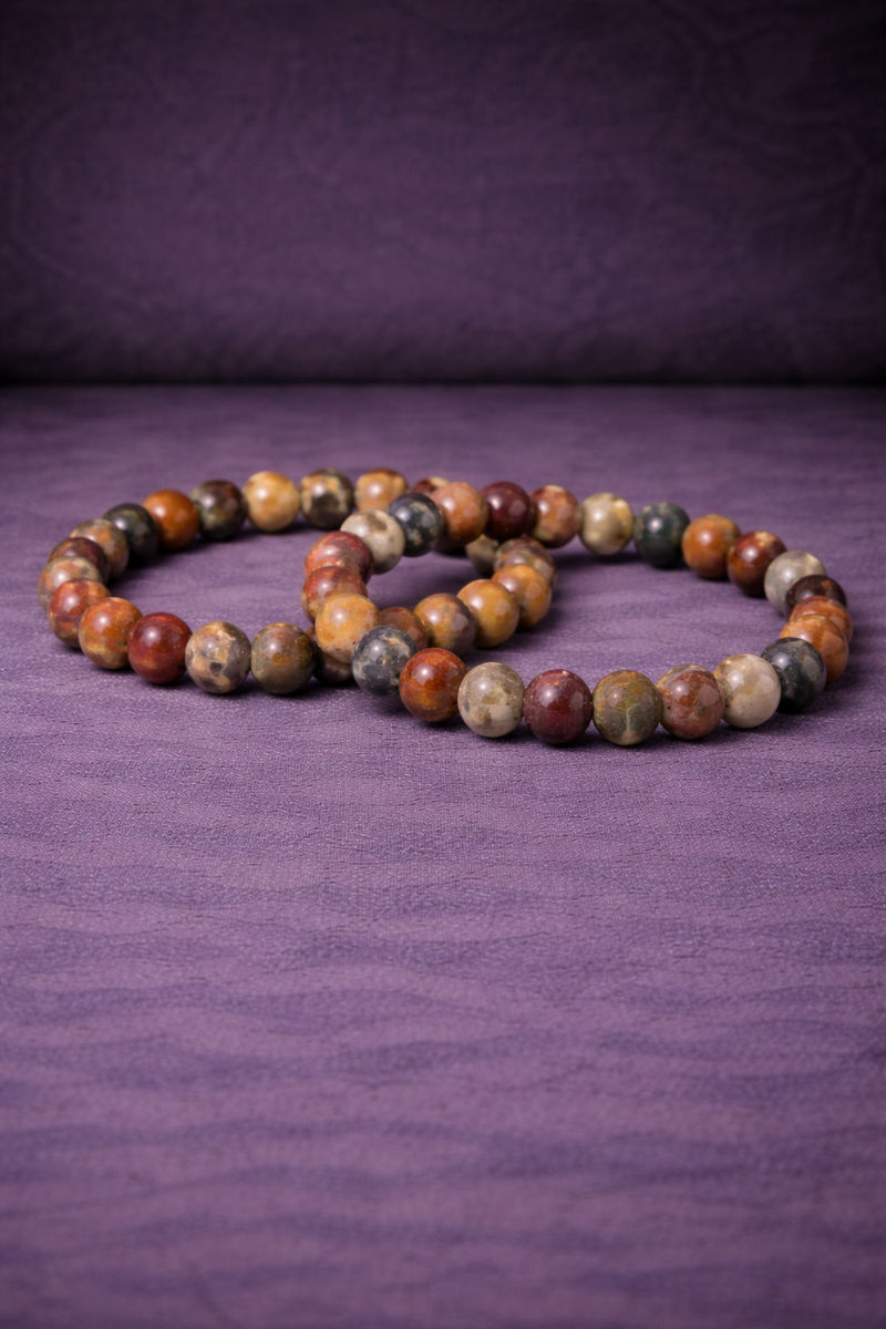 Picasso Jasper Bead Bracelet - 8 MM-1