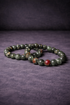 African Bloodstone Bead Bracelet - 8 MM-1