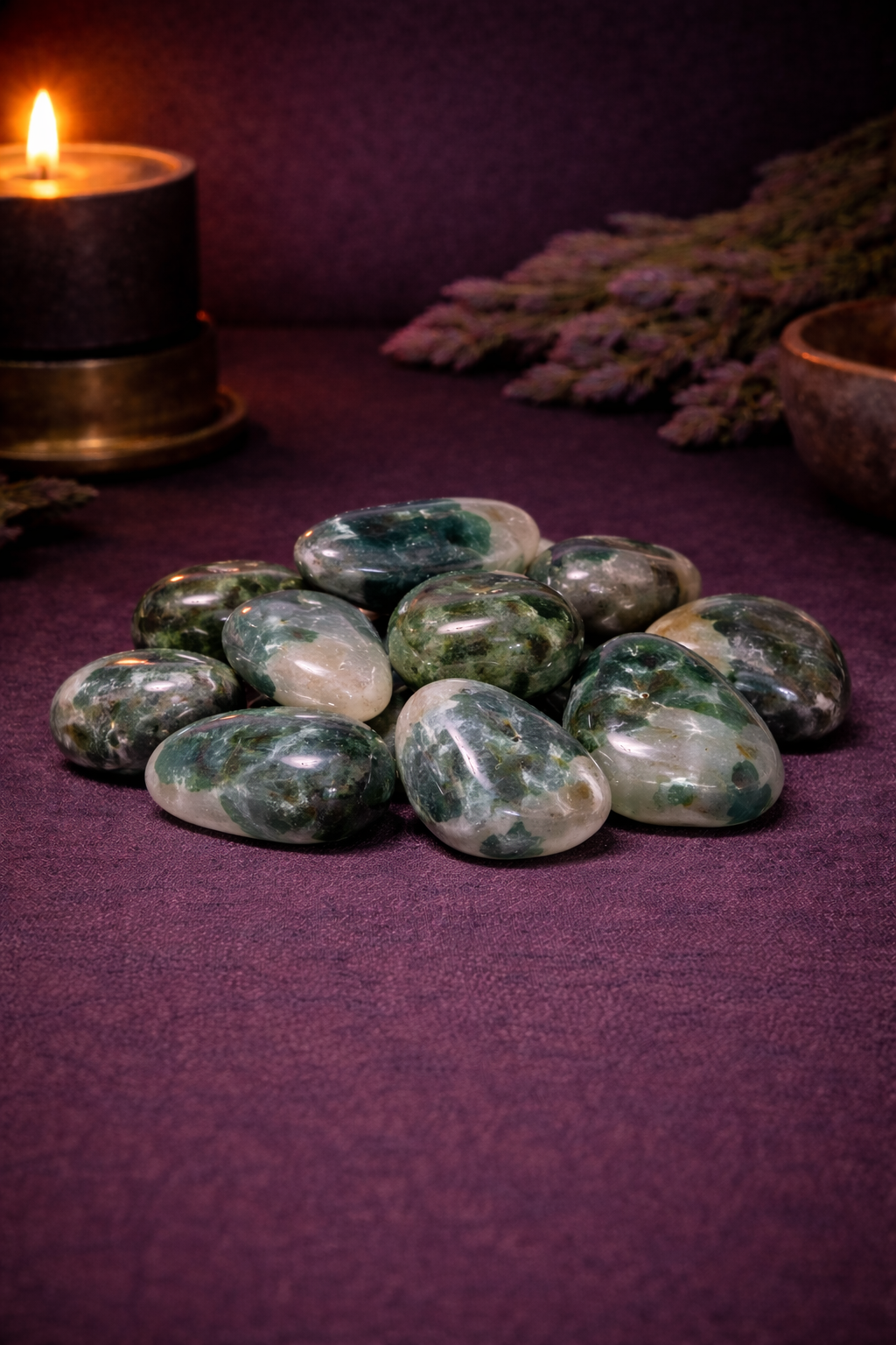Moss Agate Tumbles