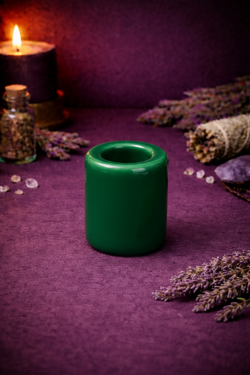 Ceramic Chime Candle Holder - Green