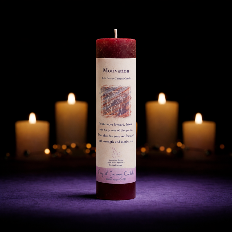 Reiki Herbal Pillar Candle Motivation-1